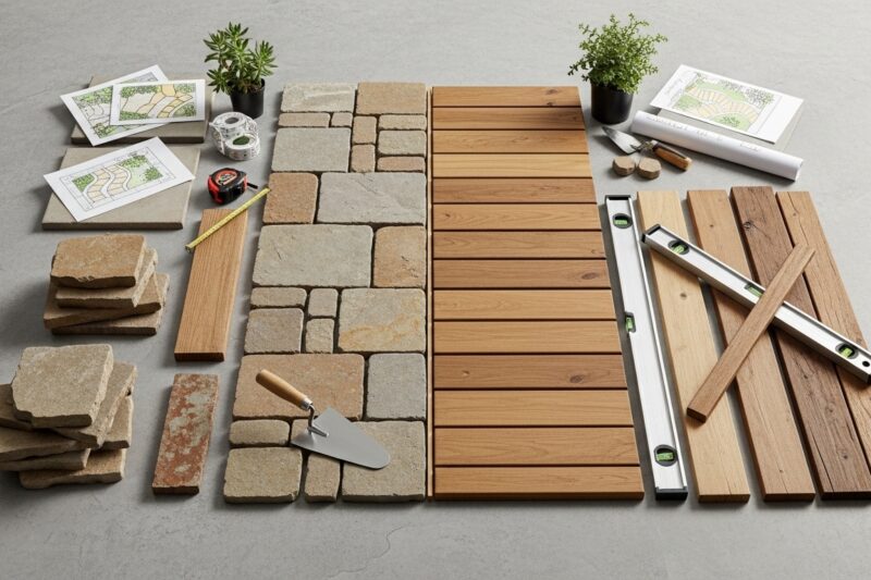 Jak zaprojektować ścieżki ogrodowe z kamienia lub drewna?